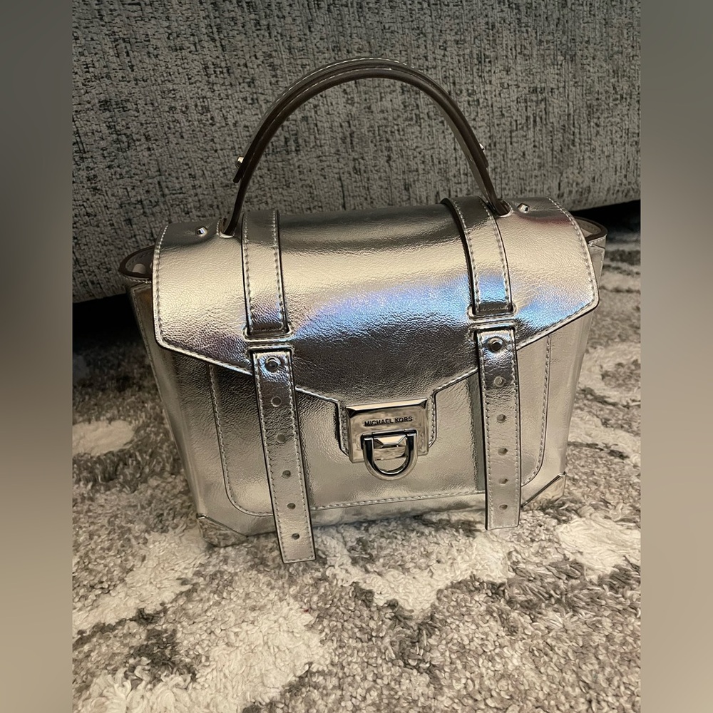 Michael Kors Metallic Silver Satchel